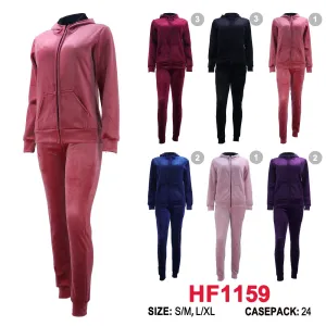 12 Sets Winter Lining Outfit Gym Legging Pants And Full Zip Jacket Top W/Hoodie Set HF1159