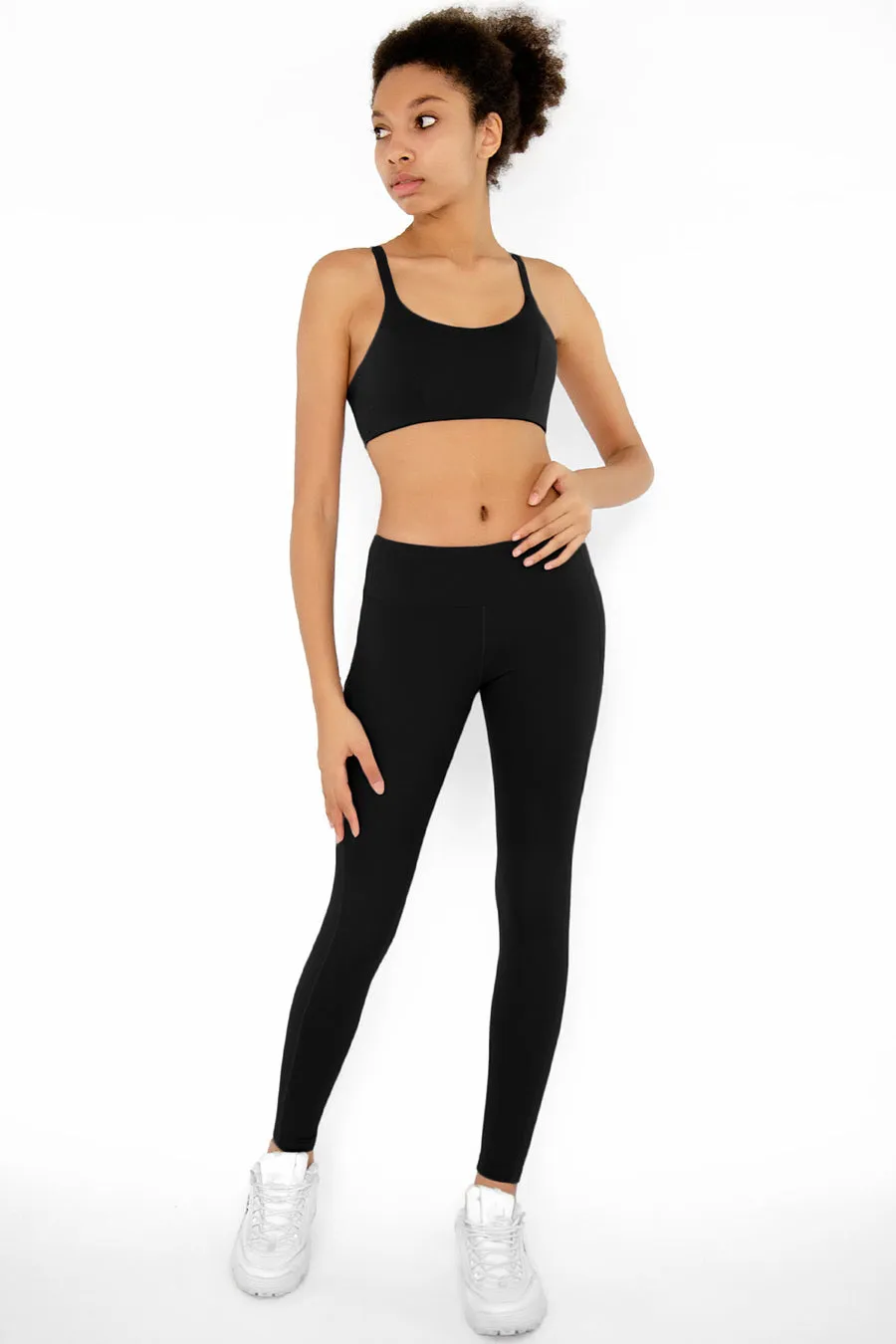 4 for $54 - Black Kelly Strappy Padded Sports Bra - Women