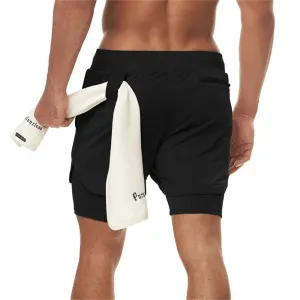 5XL Mens 2 in 1 Running Shorts