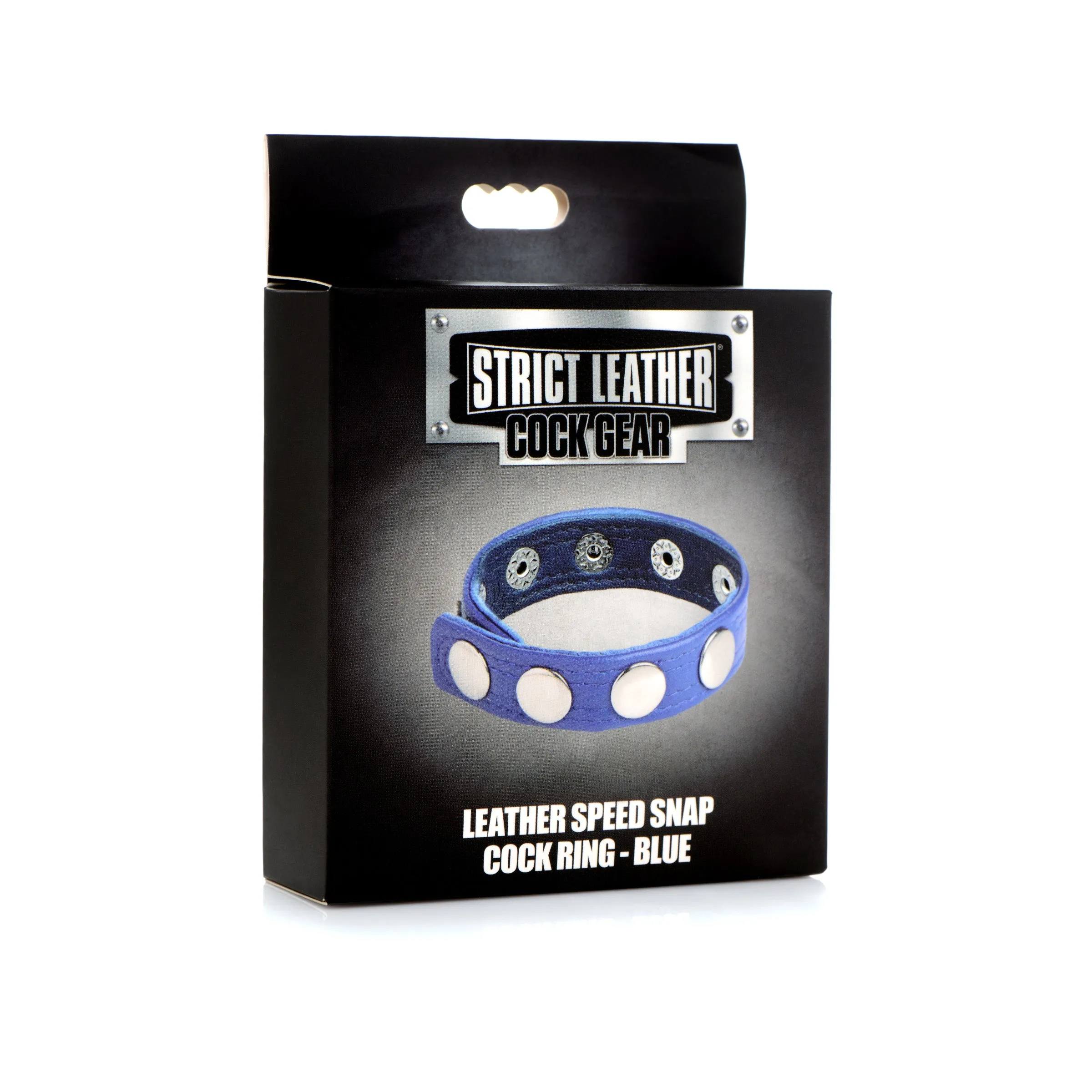 Cock Gear Leather Speed Snap Cock Ring - Blue