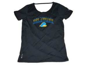 Delaware Blue Hens Champion Women Black Cut-Out Back Vapor Quick Dry T-Shirt (M)