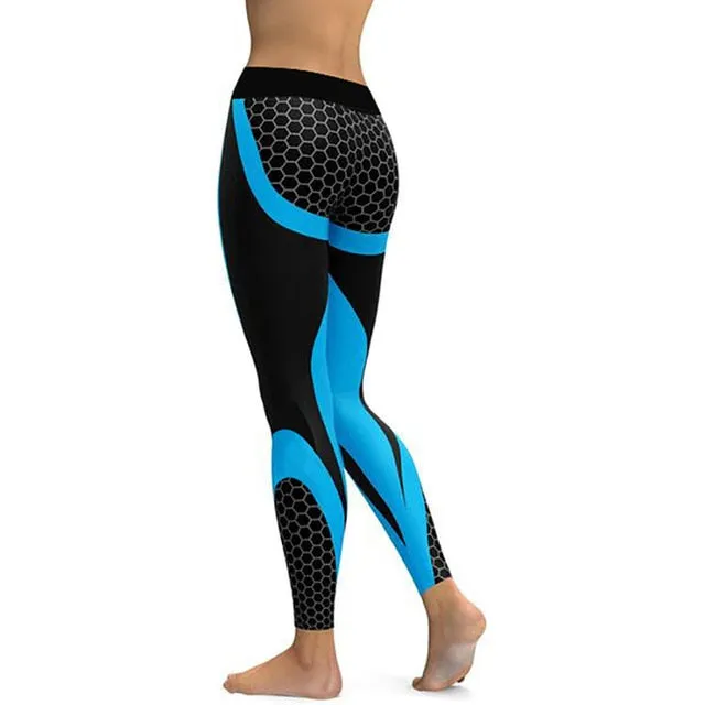 Hayoha Mesh Pattern Print Leggings fitness Leggings