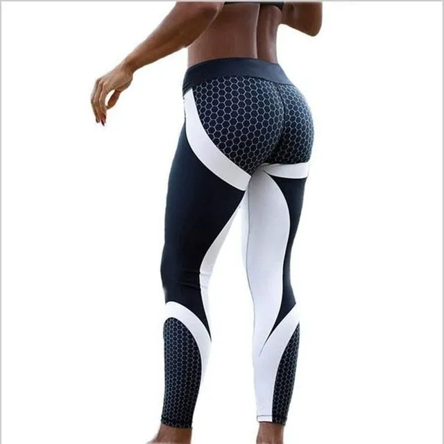 Hayoha Mesh Pattern Print Leggings fitness Leggings