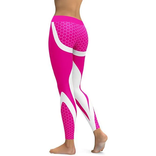 Hayoha Mesh Pattern Print Leggings fitness Leggings