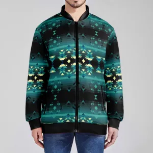 Inspire Green Zippered Collared Lightweight Jacket