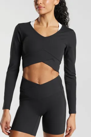 Isabella Black Crop Top