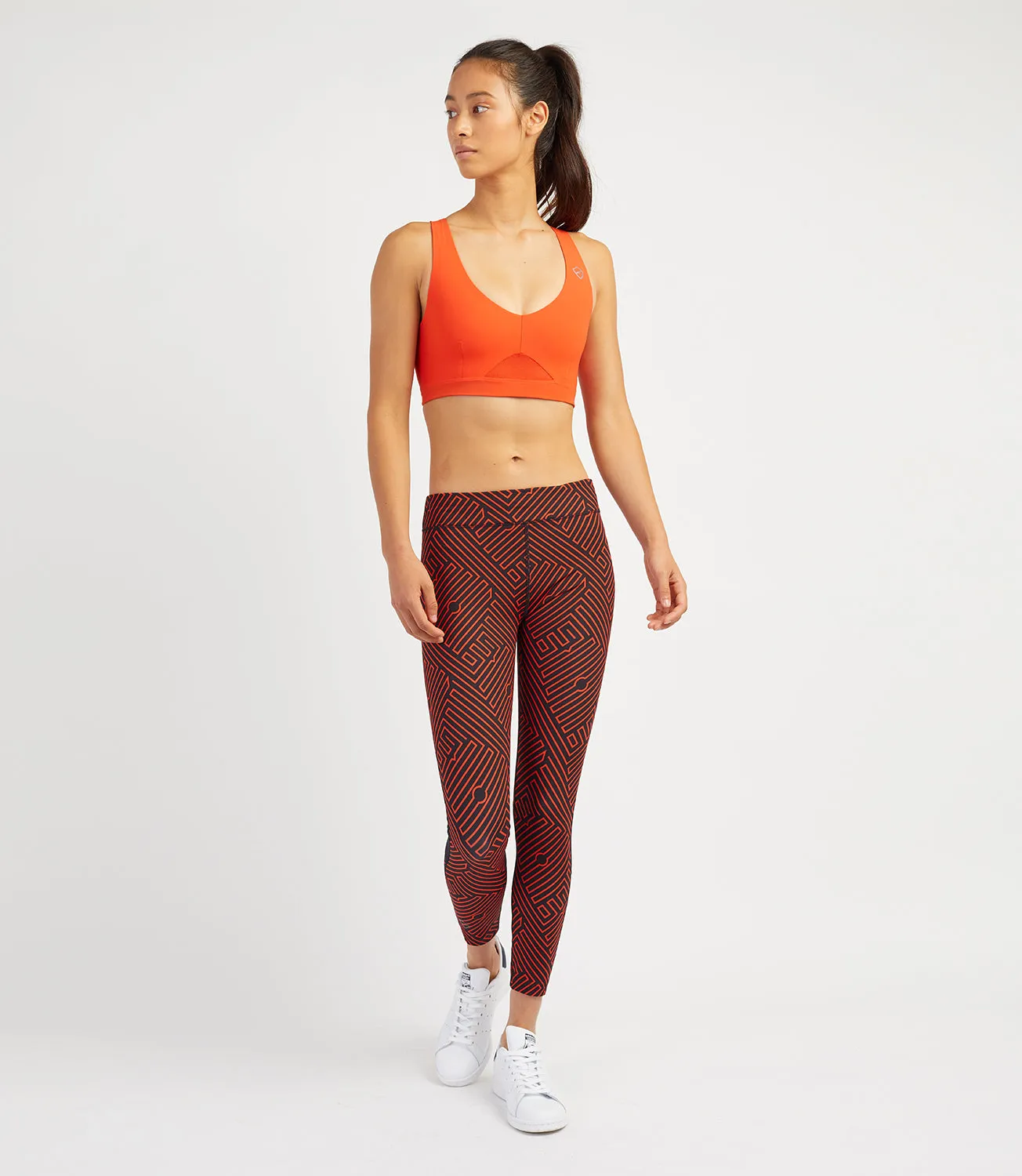 Louise 7/8 Padel Leggings - Black/Flame Print