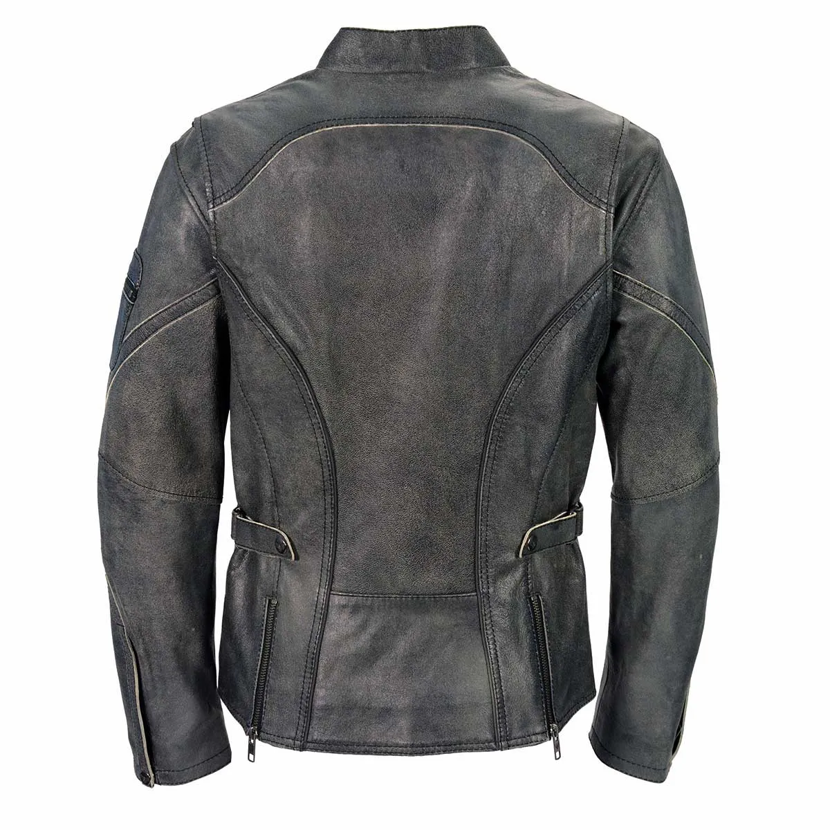 Milwaukee Leather MLL2505 Women's Lightweight Vintage Cafe Racer Jacket with Racing Stripes