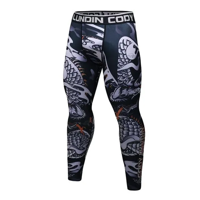 MMA Dragon Printed Workout Quick Dry Fitness Set