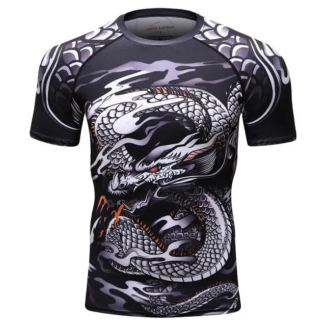 MMA Dragon Printed Workout Quick Dry Fitness Set