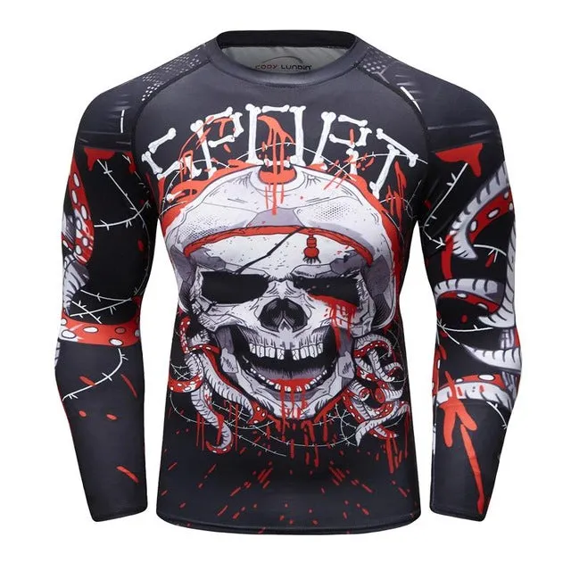 MMA Skull Printed Workout Quick Dry Set