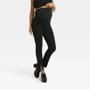 New - Over Belly Split Front Ponte Maternity Pants - Isabel Maternity by Ingrid & Isabel