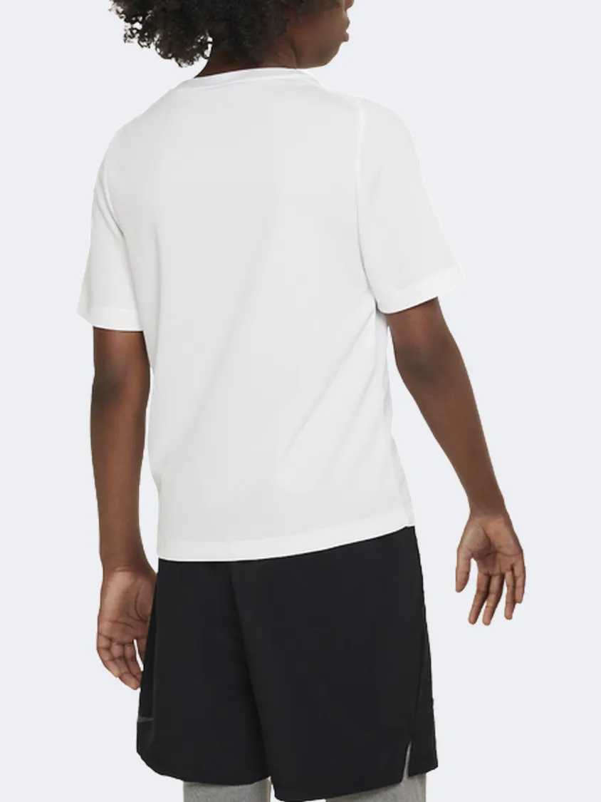 Nike Dri Fit Multi Plus Boys Training T-Shirt White/Black