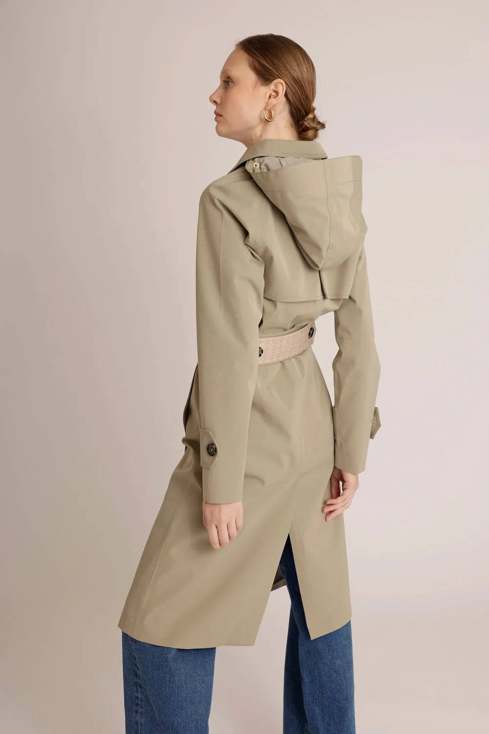 Waterproof Straight Trench - Khaki Green