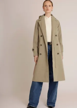 Waterproof Straight Trench - Khaki Green