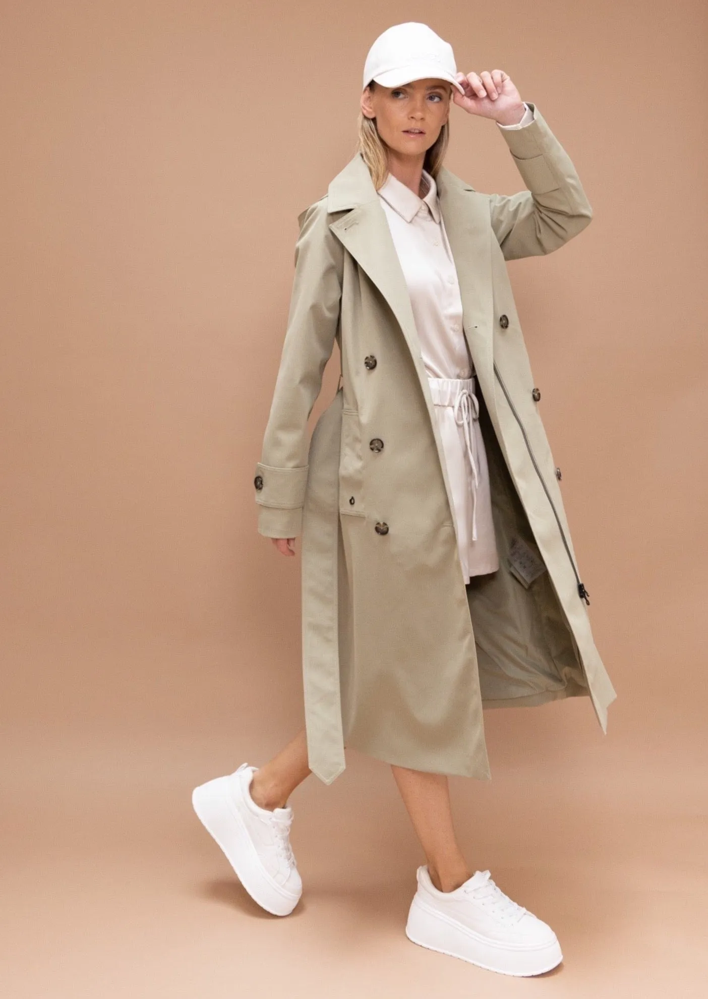 Waterproof Straight Trench - Khaki Green